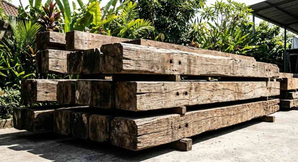 reclaimed-joglo-teak-beams-bali-factory-seasoning