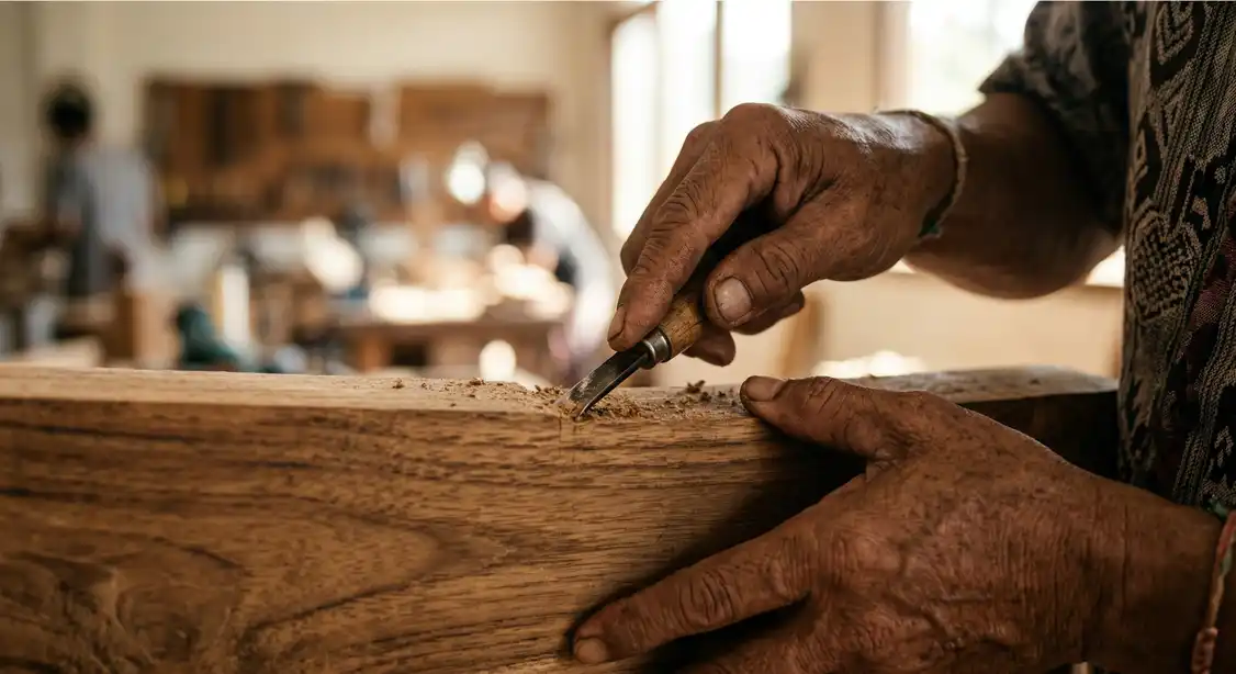 bespoke reclaimed teak-artisan Bali factory