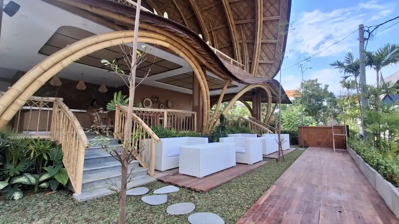 The finished Lokalé exterior lounge and garden deck
