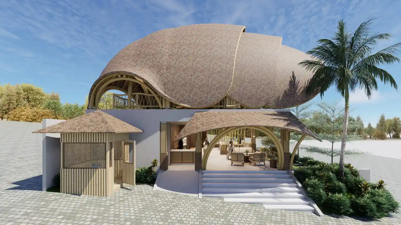 Render — Lokalé entrance elevation