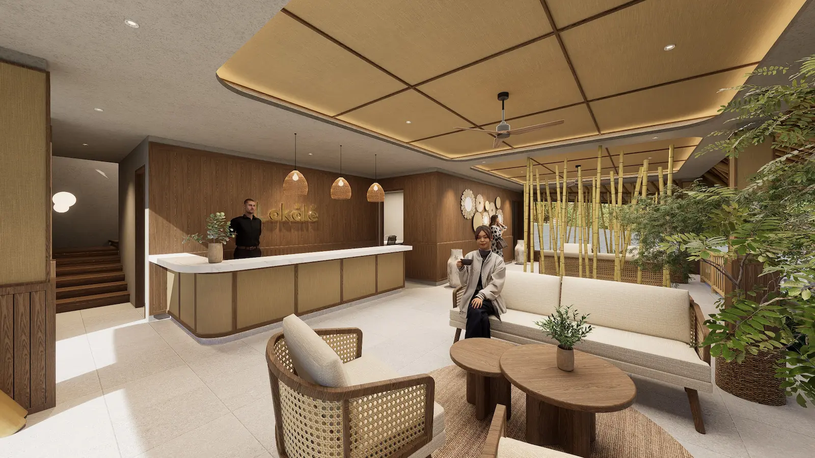 Design render of the Lokalé reception